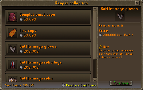 RuneGlory Untradables recovery system